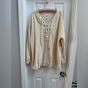 Aerie Lace up Henley